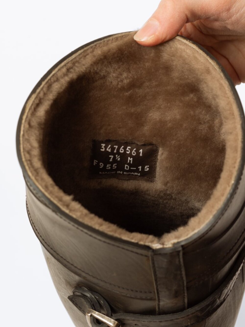 Vintage Frye Dorado Black Rubber Fur Lined Riding Boots - Size 7.5 - Picture 6 of 8
